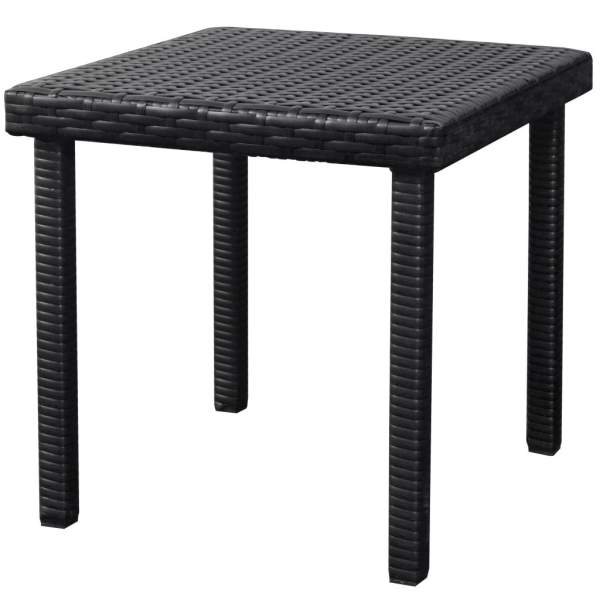  Sonnenliegen 2 Stk. mit Tisch Poly Rattan Schwarz