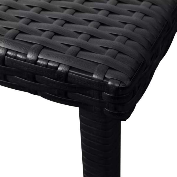  Sonnenliegen 2 Stk. mit Tisch Poly Rattan Schwarz