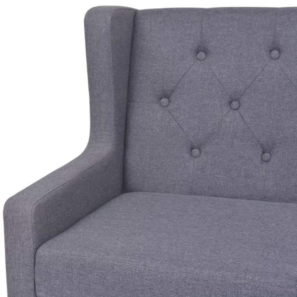  2-tlg. Sofa-Set Stoff Grau