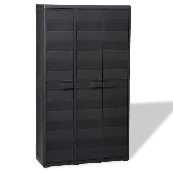  Gartenschrank mit 4 Böden Schwarz