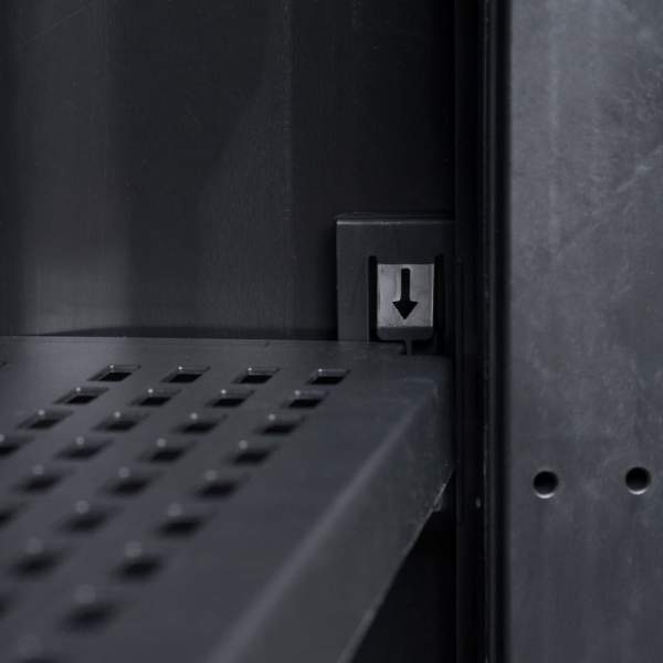  Gartenschrank mit 4 Böden Schwarz und Grau