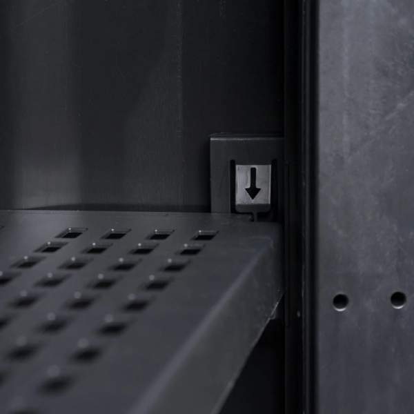  Gartenschrank mit 3 Böden Schwarz und Grau