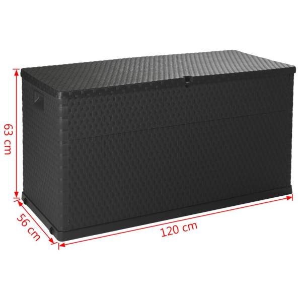  Garten-Aufbewahrungsbox Anthrazit 120x56x63 cm PP Rattan