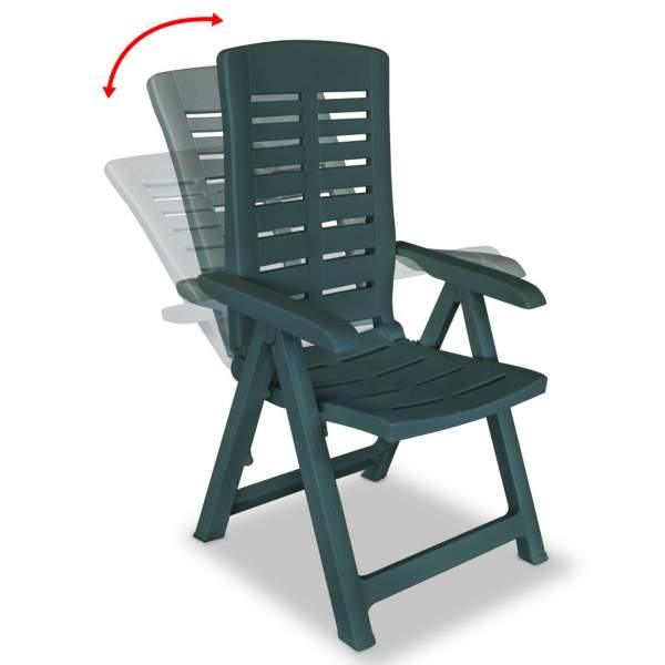  Verstellbare Gartenstühle 2 Stk. Kunststoff Grün