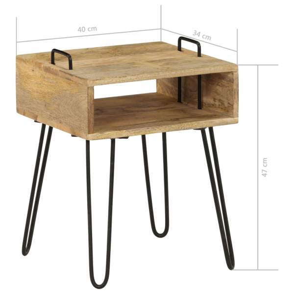  Nachttisch Massivholz Mango 40×34×47 cm