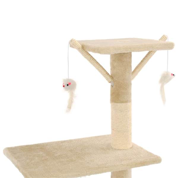  Katzen-Kratzbaum mit Sisal-Säulen 138 cm Beige