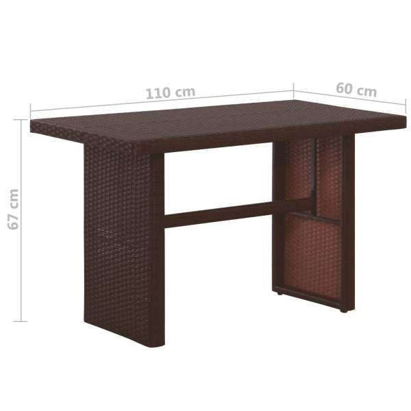  3-tlg. Bistro-Set mit Auflagen Poly Rattan Braun