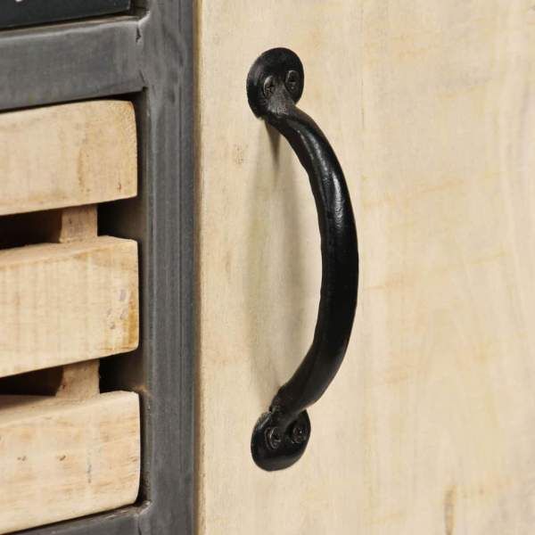  Sideboard Massivholz Mango und Stahl 65x33x76 cm