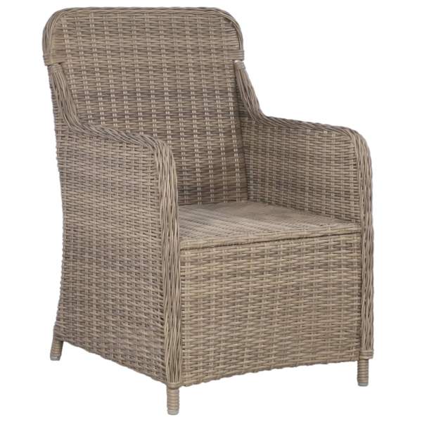  3-tlg. Bistro-Set mit Auflagen und Kissen Poly Rattan Braun