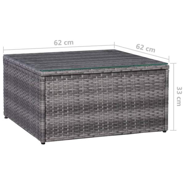  5-tlg. Garten-Sofagarnitur mit Polstern & Kissen Poly Rattan Grau 