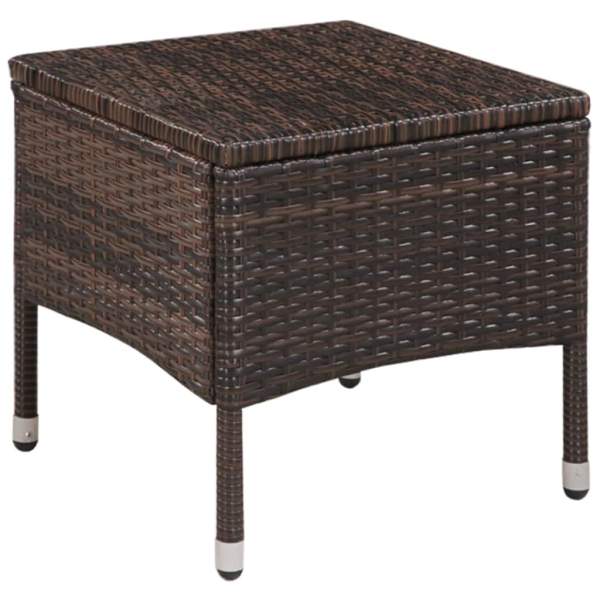  3-tlg. Bistro-Set Poly Rattan Braun