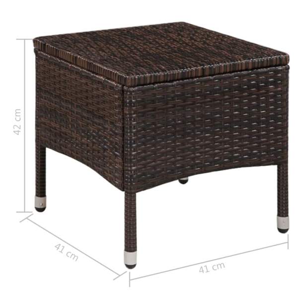  3-tlg. Bistro-Set Poly Rattan Braun