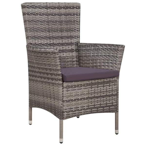  3-tlg. Bistro-Set Poly Rattan Grau