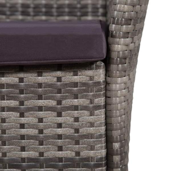  3-tlg. Bistro-Set Poly Rattan Grau