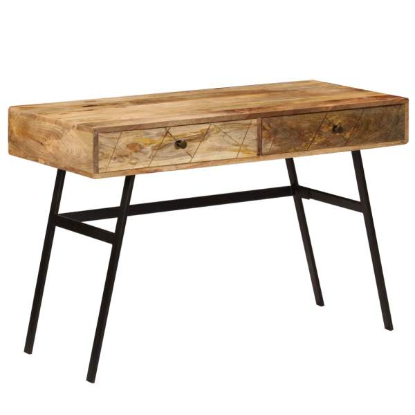  Schreibtisch mit Schubladen Massivholz Mango 110×50×76 cm