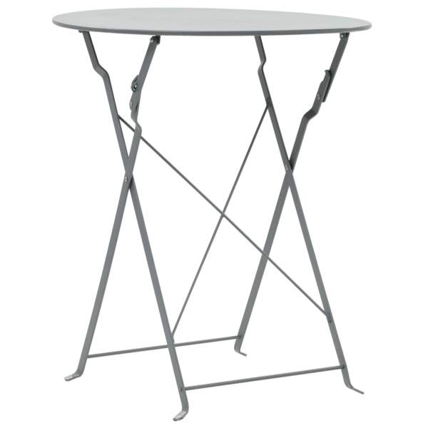  3-tlg. Bistro-Set Stahl Grau