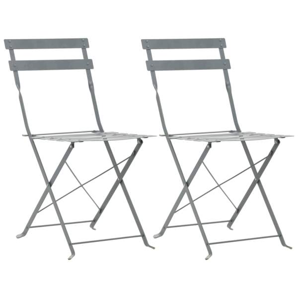  3-tlg. Bistro-Set Stahl Grau