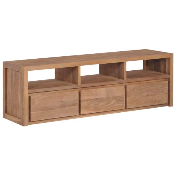  TV-Schrank Massivholz Teak Natur 120×30×40 cm