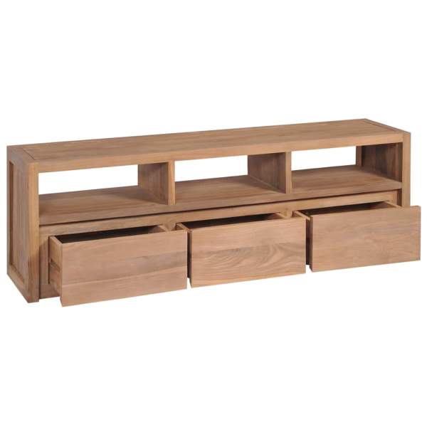  TV-Schrank Massivholz Teak Natur 120×30×40 cm