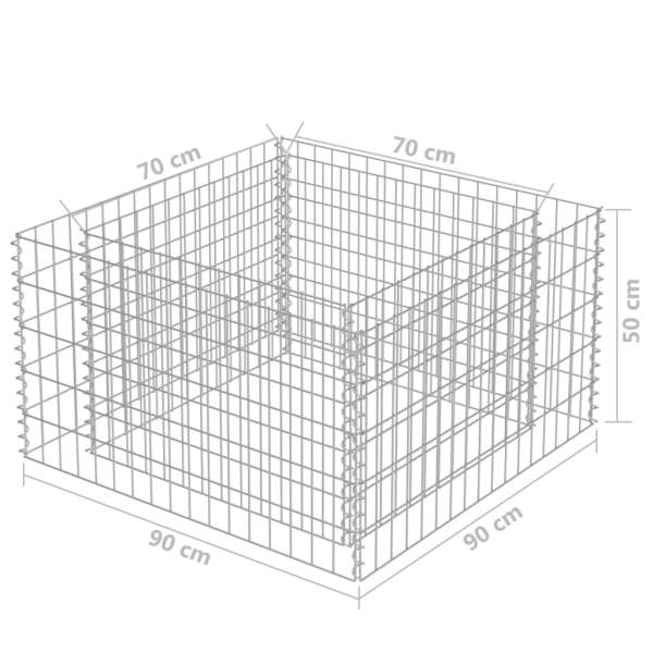  Gabionen-Pflanzkorb Verzinkter Stahl 90×90×50 cm