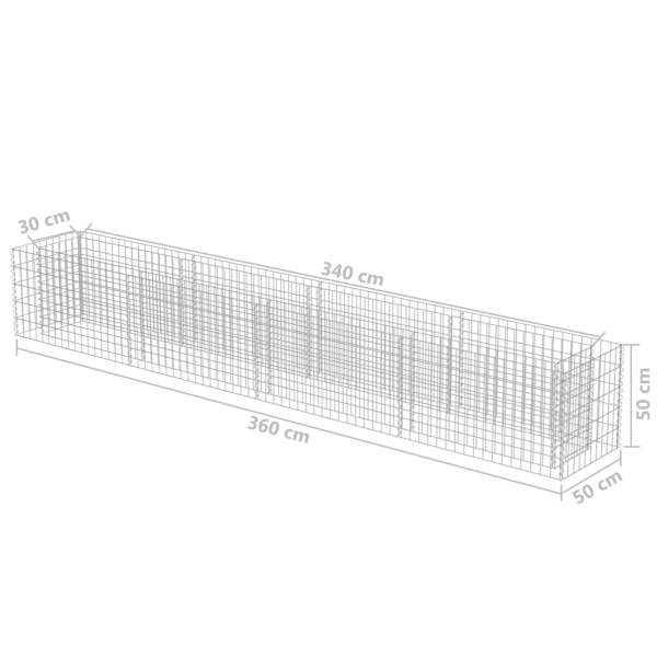  Gabionen-Pflanzkorb Verzinkter Stahl 360×50×50 cm