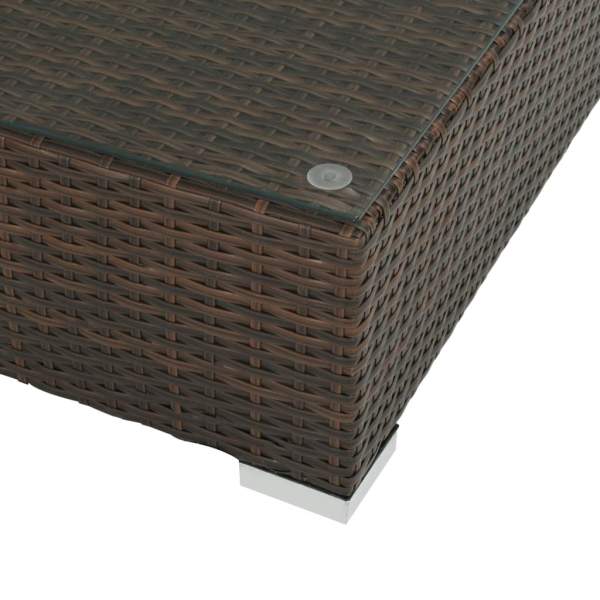  7-tlg. Garten-Lounge-Set mit Auflagen Poly Rattan Braun