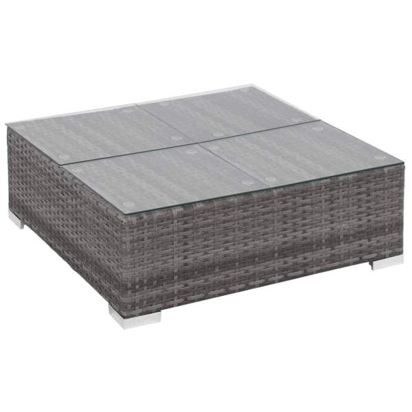  6-tlg. Garten-Lounge-Set mit Auflagen Poly Rattan Grau