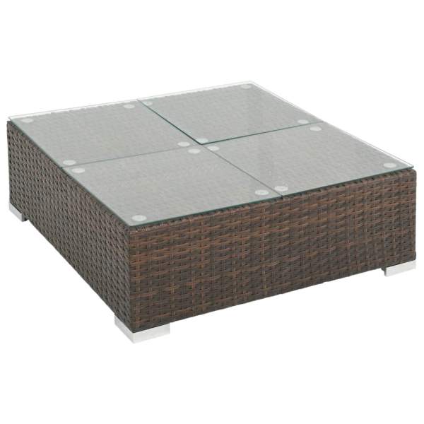  8-tlg. Garten-Lounge-Set mit Auflagen Poly Rattan Braun