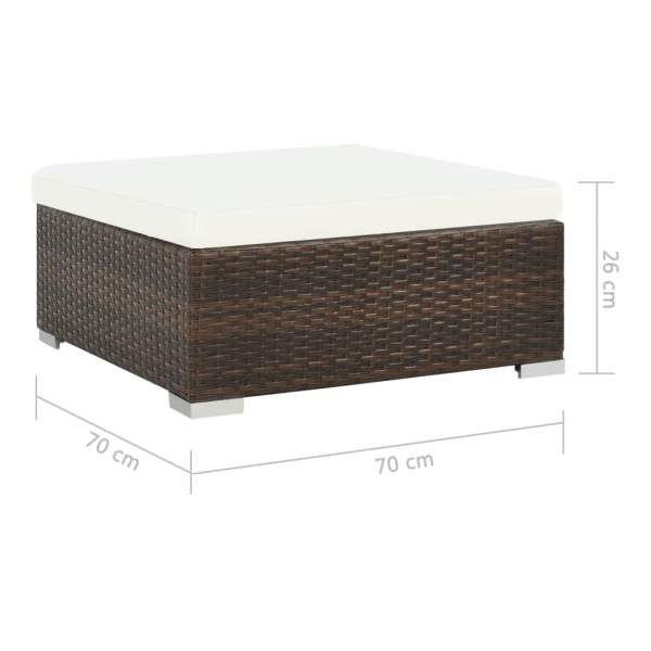  8-tlg. Garten-Lounge-Set mit Auflagen Poly Rattan Braun