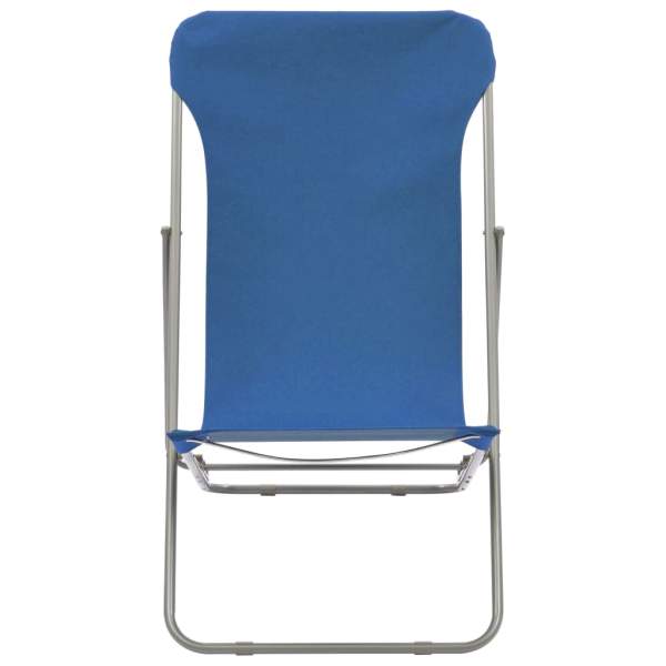  Klappbare Strandstühle 2 Stk. Stahl und Oxford-Gewebe Blau 