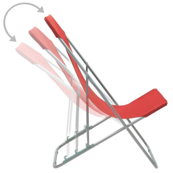  Klappbare Strandstühle 2 Stk. Stahl und Oxford-Gewebe Rot