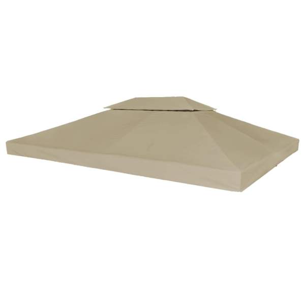  2-Stufiges Pavillondach 310 g / m² 4x3 m Taupe 