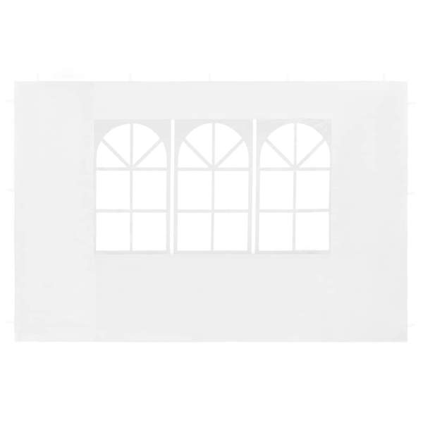 Partyzelt-Seitenwände 2 Stück mit Fenster PE Weiß 