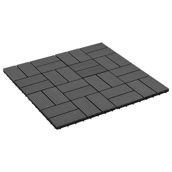  Terrassenfliesen 11 Stück WPC 30 x 30 cm 1 qm Schwarz