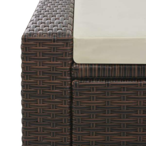  Doppel-Sonnenliege Poly Rattan Braun