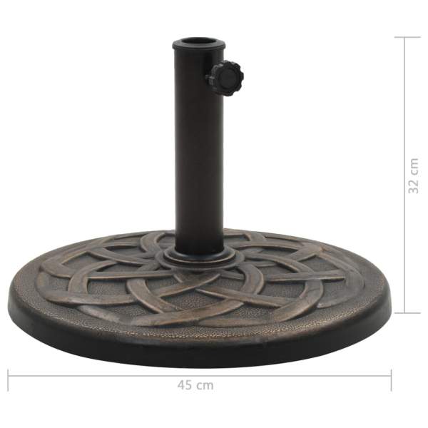  Sonnenschirmfuß Rund 11 kg Bronze Polyharz