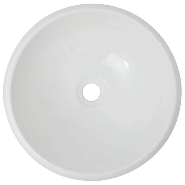  Bad-Waschbecken mit Mischbatterie Keramik Rund Weiß
