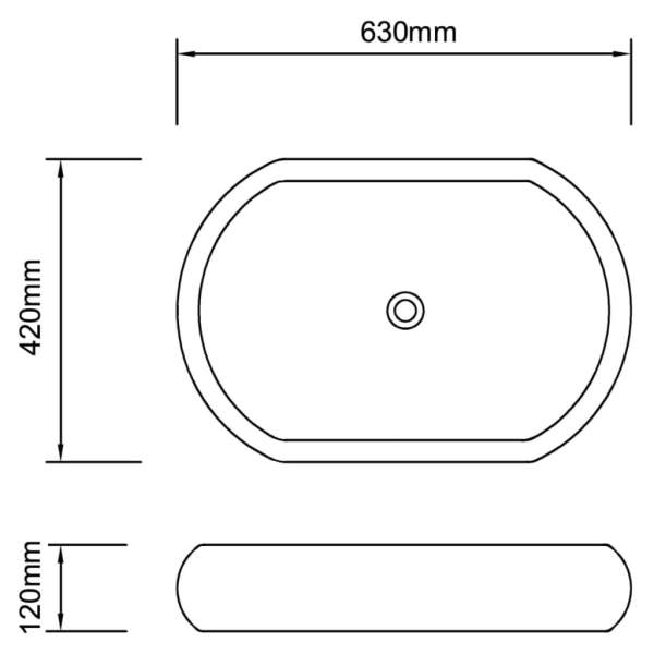  Bad-Waschbecken mit Mischbatterie Keramik Oval Weiß