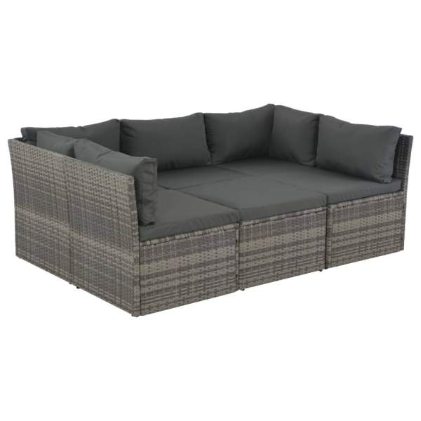 sinni.ch 4tlg. GartenLoungeSet mit Polstern Poly