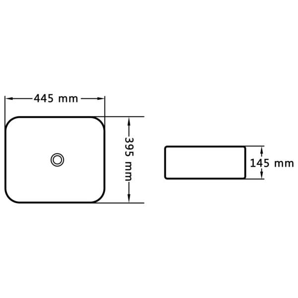  Waschbecken 44,5 x 39,5 x 14,5 cm Keramik Schwarz