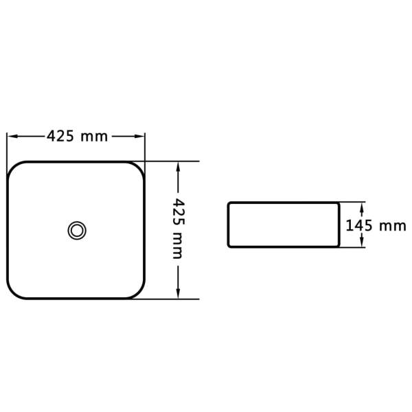  Waschbecken 42,5 x 42,5 x 14,5 cm Keramik Weiß