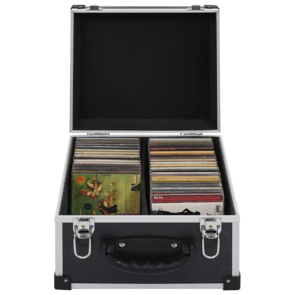  CD-Koffer für 40 CDs Aluminium ABS Schwarz
