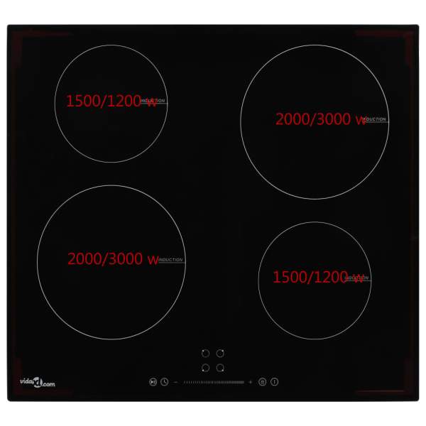  Induktionskochfeld mit 4 Platten Touch Control Glas 7000 W