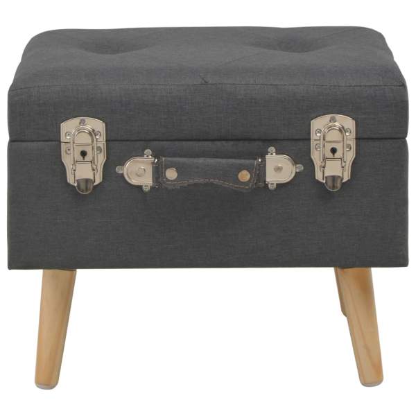  Hocker mit Stauraum 3 Stk. Dunkelgrau Stoff