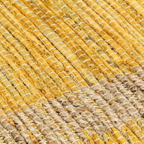  Teppich Handgefertigt Jute Gelb 80x160 cm