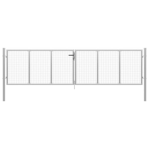  Gartentor Verzinkter Stahl 415 x 150 cm Silbern
