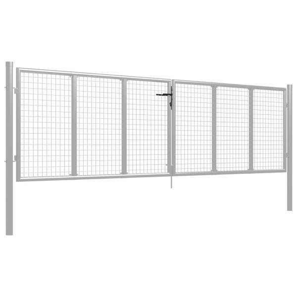  Gartentor Verzinkter Stahl 415 x 150 cm Silbern