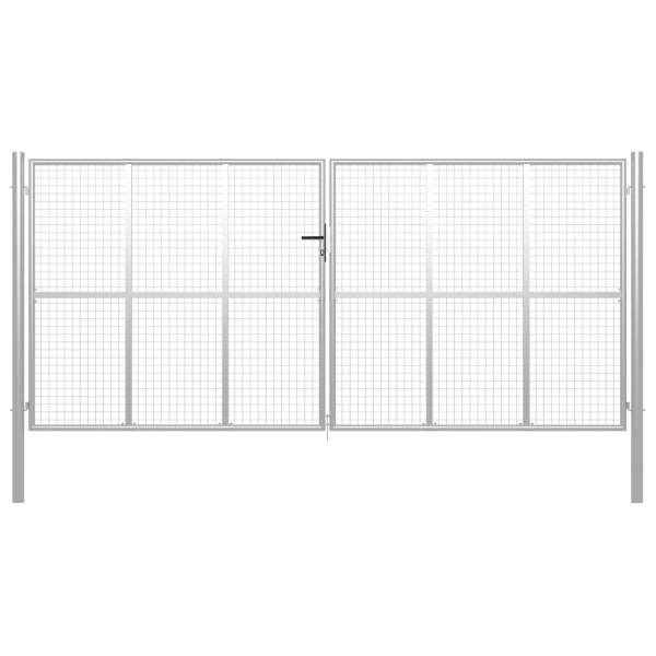  Gartentor Verzinkter Stahl 415 x 225 cm Silbern