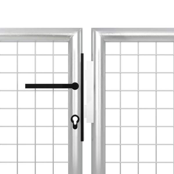  Gartentor Stahl 400 x 100 cm Silbern
