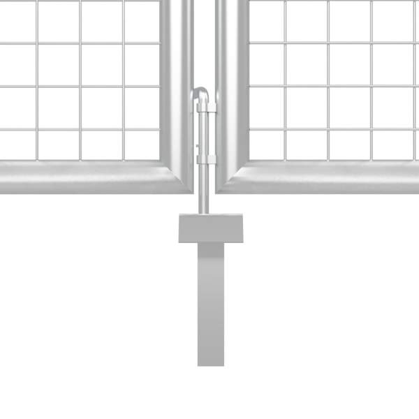  Gartentor Stahl 400 x 100 cm Silbern